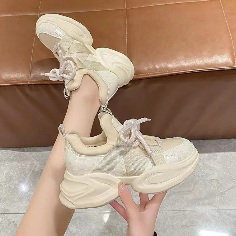 

New Shoes Women Fashion Solid Color Women's Vulcanize Shoes Summer Women Sneakers Lace Sport Shoes Ladies