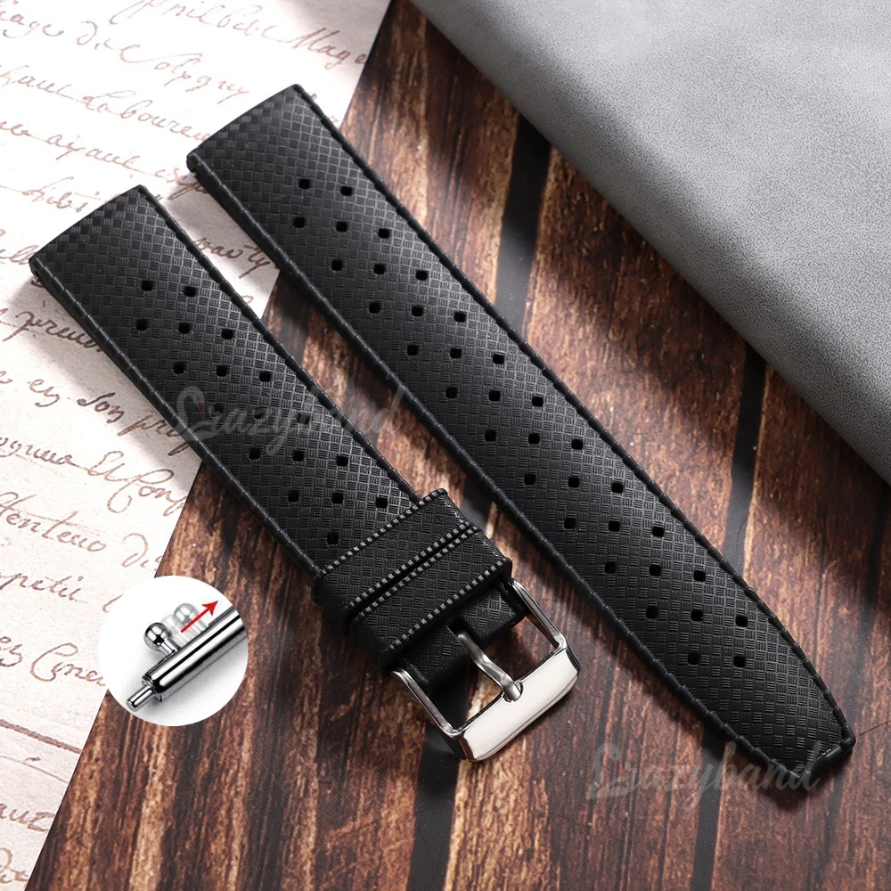 Universal Soft Silicone Sport Watch Strap - Breathable Rubber Bracelet in Brown, Orange, and Black (20mm & 22mm)