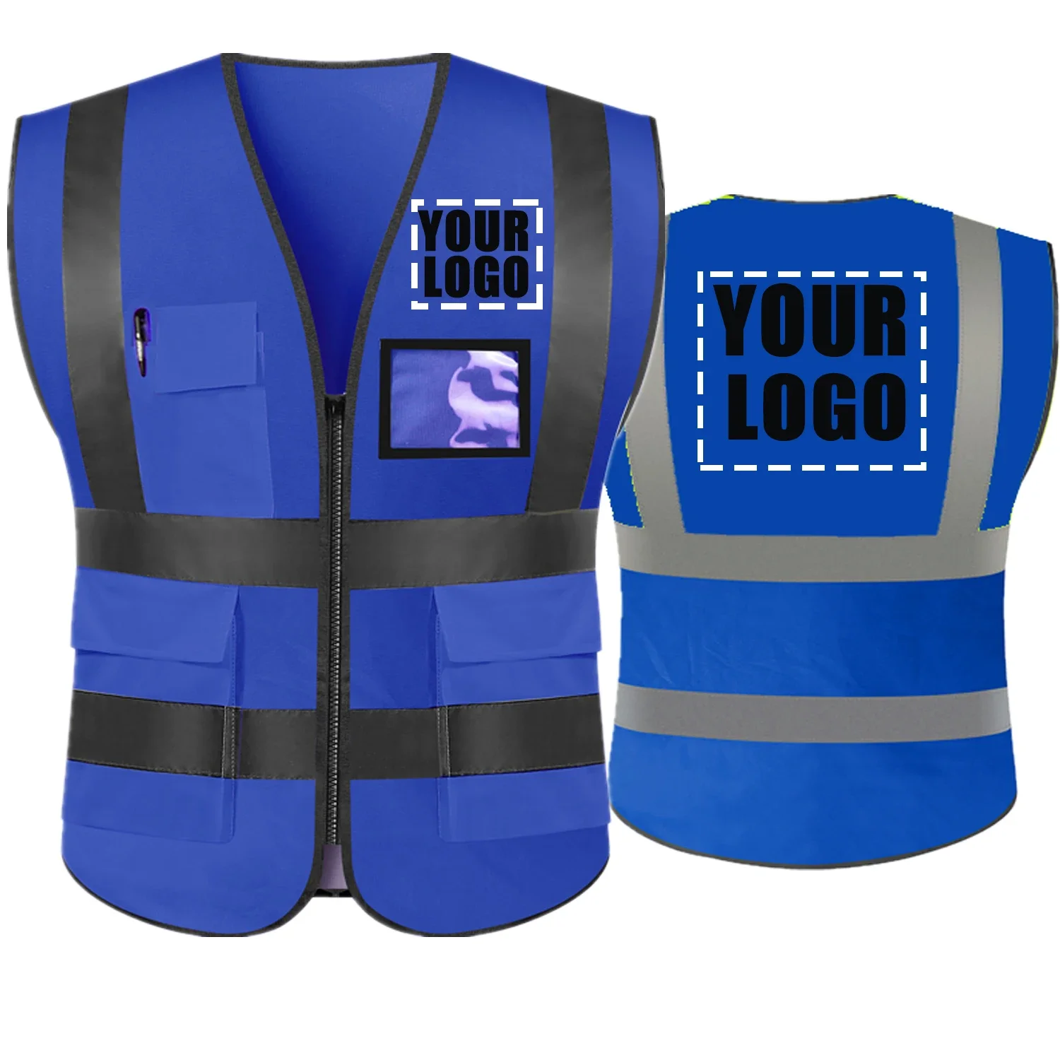 

Светоотражающий защитный жилет с индивидуальным логотипом, жилет для строительной площадки, сетчатый дышащий защитный флуоресцентный костюм большого размера для дорожного движения