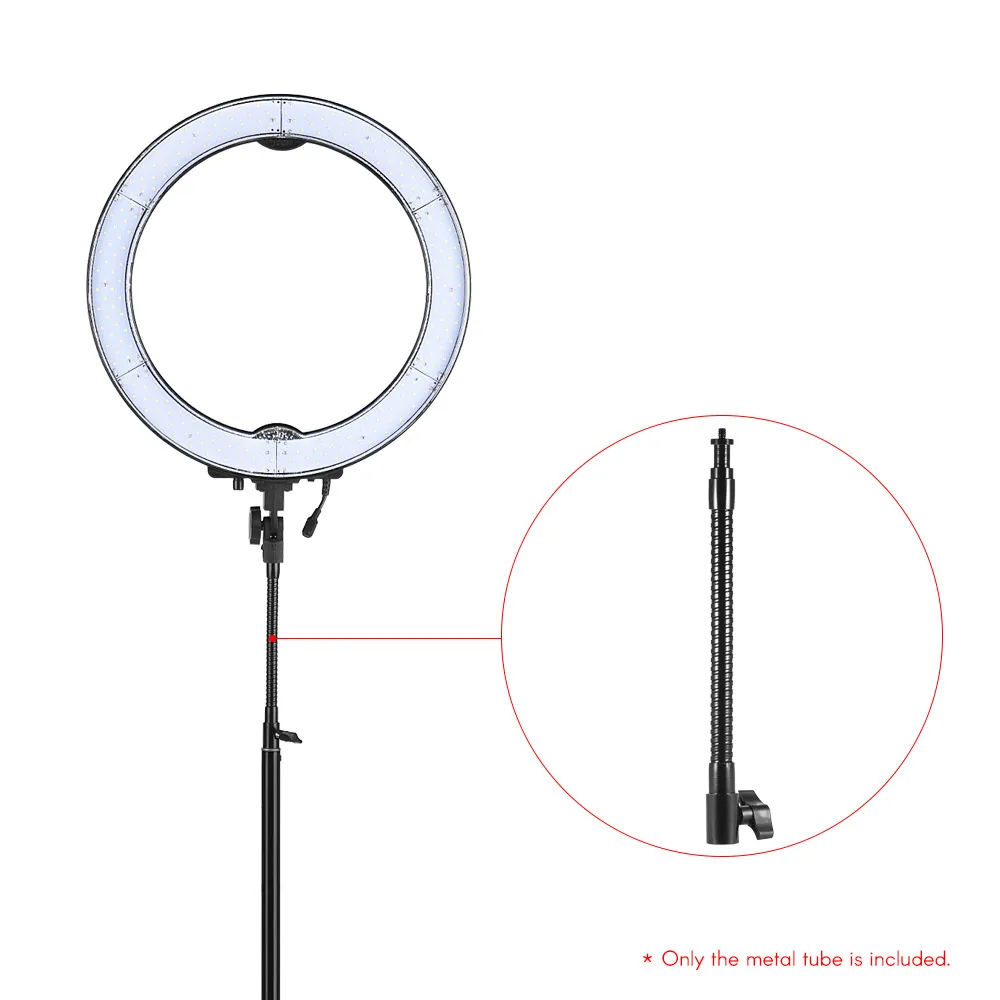 26.5cm/10.4인치 다양한 LED 조명을 확장하기 위한 1/4인치 나사 커넥터가 있는 유연한 금속 연장 튜브, 구부릴 수 있는 금속 튜브