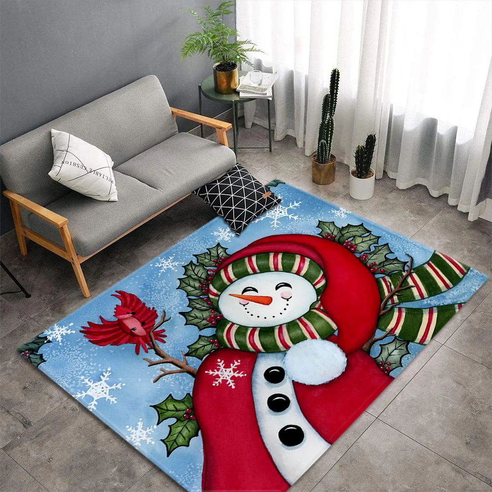 Merry Christmas Party Carpets for Living Room Bedroom Area Rug Kids Room Decor Carpet Home Hallway Rugs Child Bedside Floor Mats