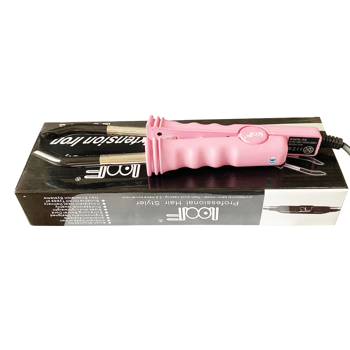 핑크 색상 제어 온도 익스텐션 퓨전 인모 다리미, 무료 배송 헤어 커넥터 다리미