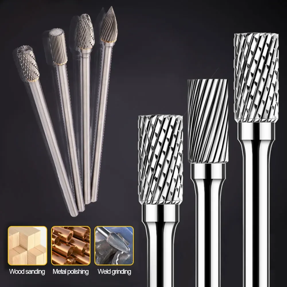 10cm Double Groove Tungsten Carbide Rotary File for Woodworking and Polishing