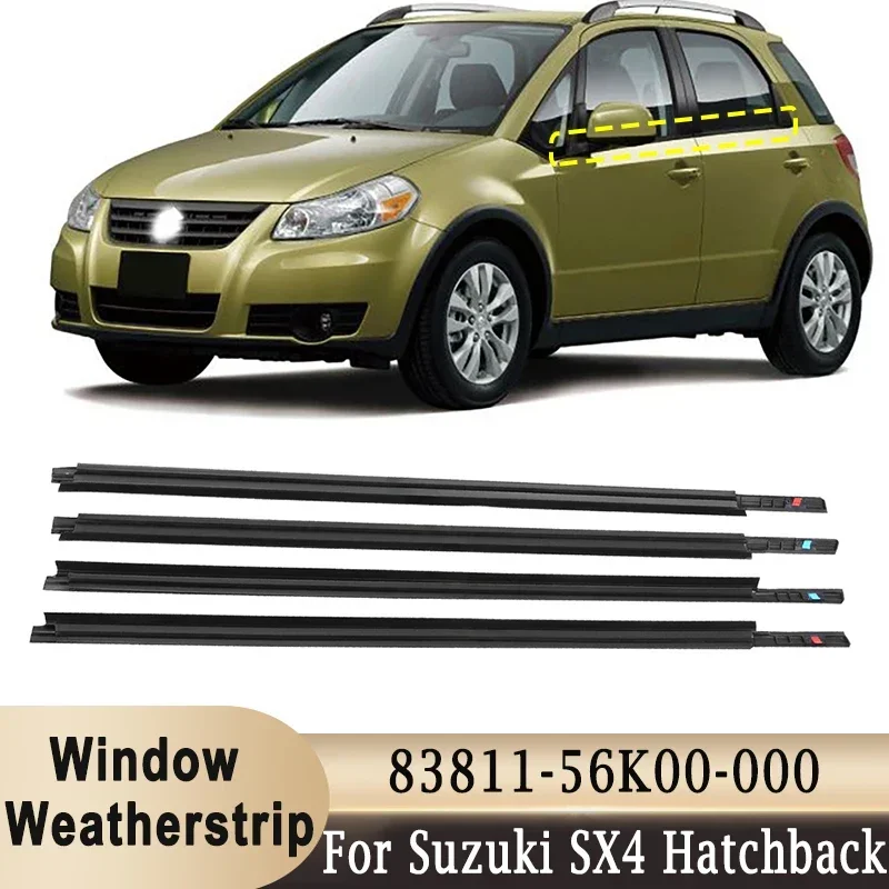 4Pcs Suzuki SX4 Hatchback Window Weatherstrips 83811-56K00-000 car window weatherstrips