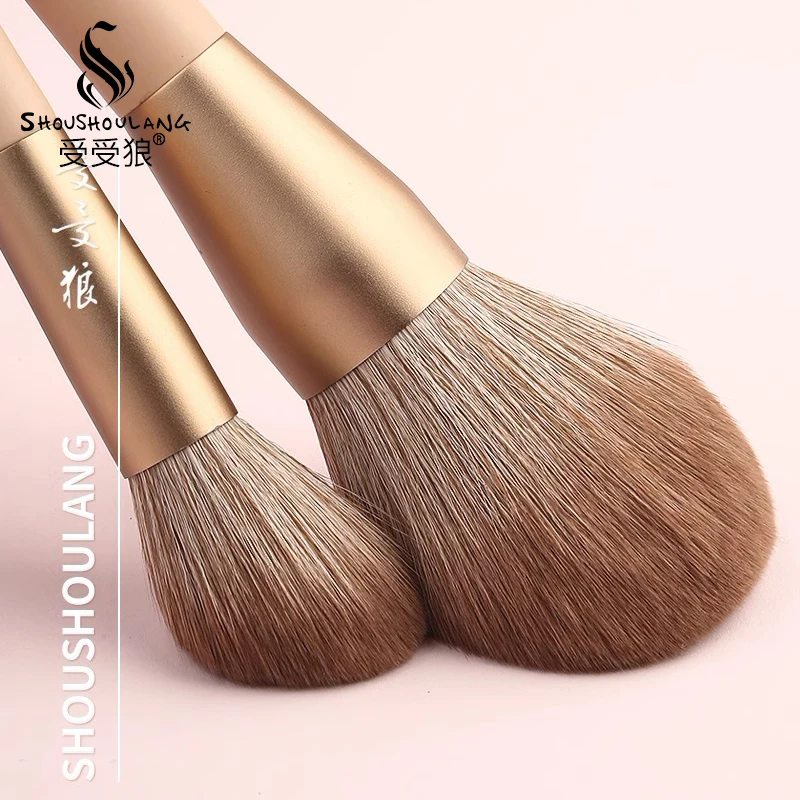 Shoushoulang Professional Make Up Brush Set 12pcs Face Powder Blush Eye Shadow Brush Soft Synthetic Fiber Makeup Brush Kit 6