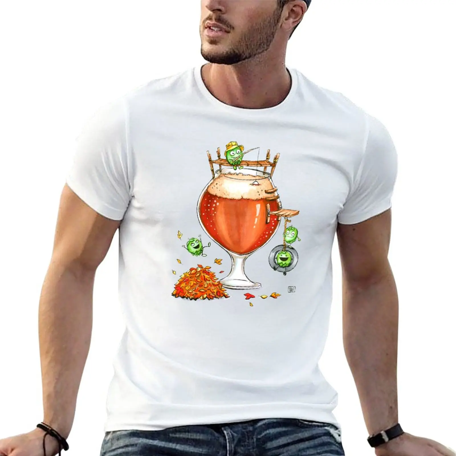 

Hoppy Autumn T-Shirt vintage clothes Short sleeve tee mens t shirt