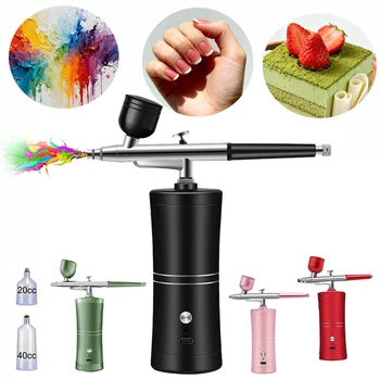 Compressore per unghie per aerografo per pittura, trucco, mini pistola portatile per aerografo senza fili per pittura per decorazioni per torte, tatuaggi per nail art