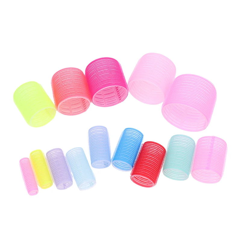 6pcs Self-Grip Hair Rollers Heatless Hair Curlers No Heat Bangs Volume Roller Salon Dressing Curlers Styling