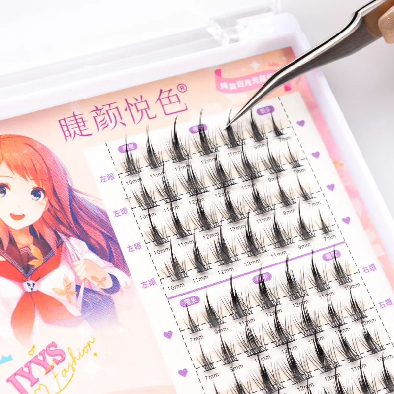 Manga Fluffy Soft False Eyelash Clusters - Natural Look Extension Kit