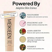 Fond de teint liquide original 30 ml Match Skin Color Foundation MEIKIEEN, texture changeante de couleur, parfait pour les tons de peau clairs à moyens 4