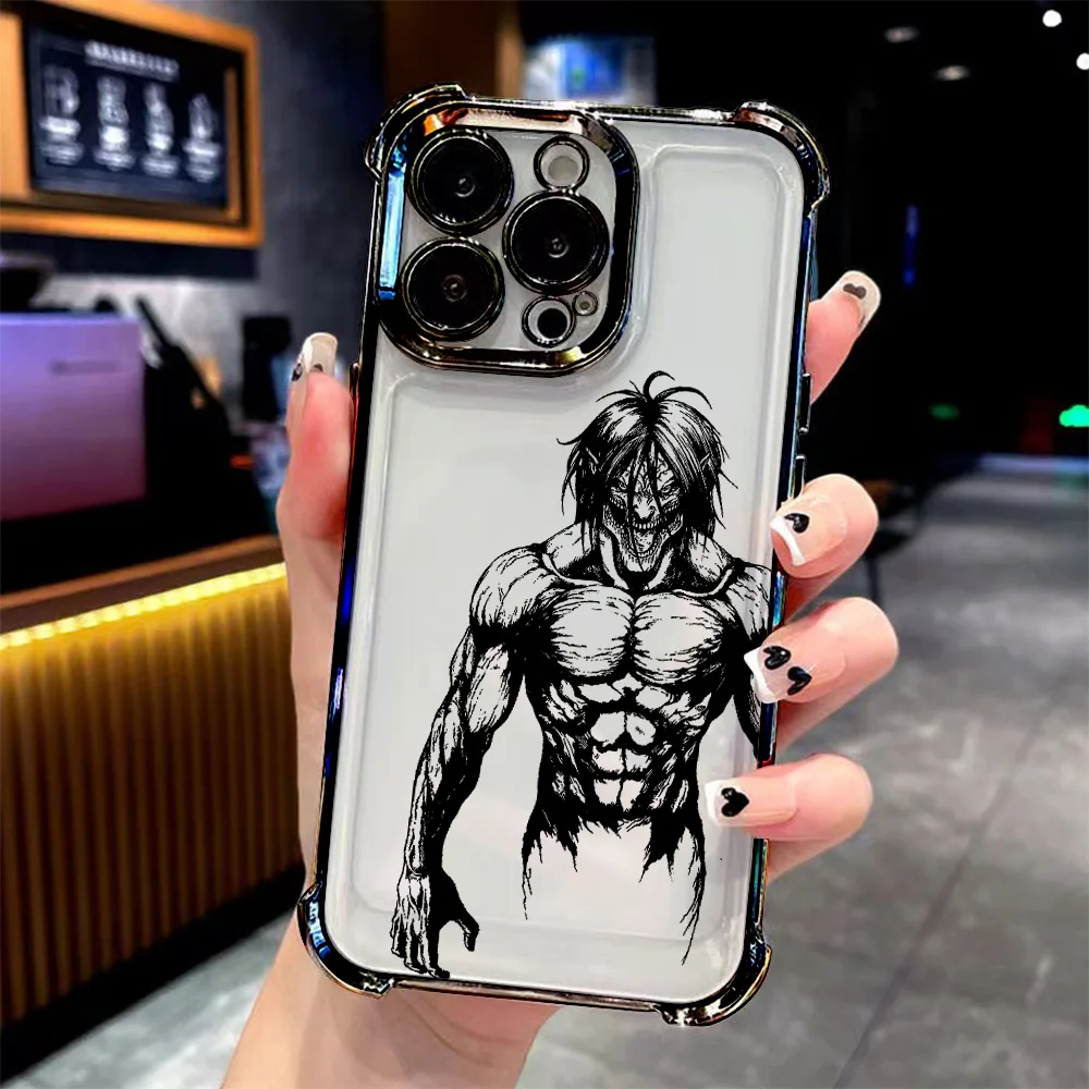 Stylish Attack On Titan Inspired Phone Case with Metallic Finish