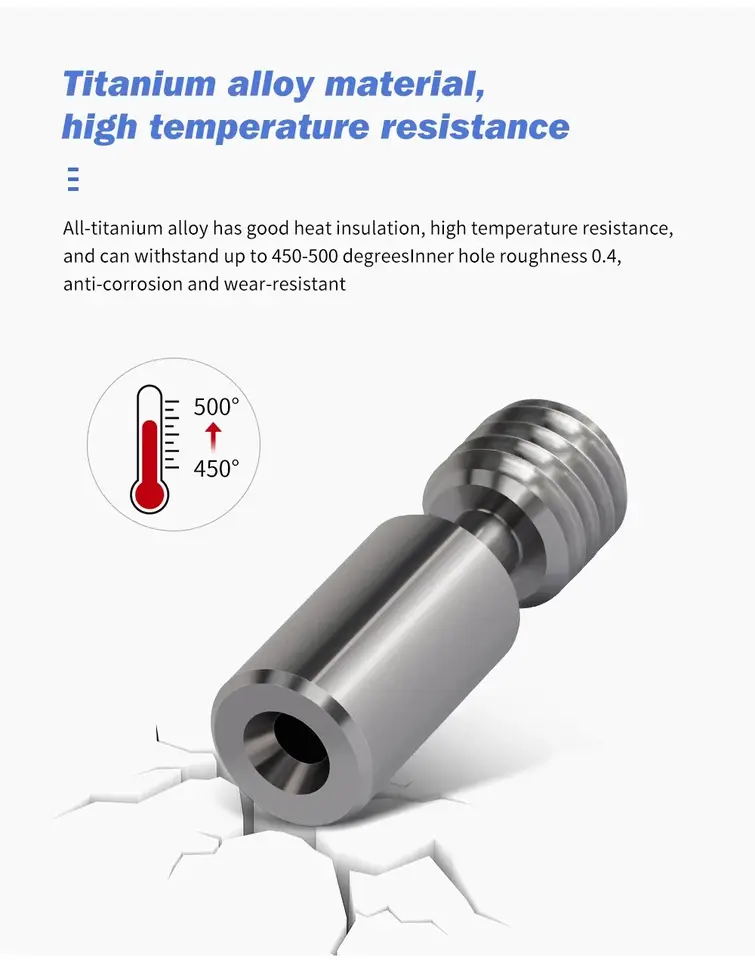 Bimetal HeatBreak For Ender 3 S1 Throat Ender 3 S1 Pro Bimetal Throat For Ender 3 V3 SE/ K1/ K1 Max Throat 3D Printer image 5