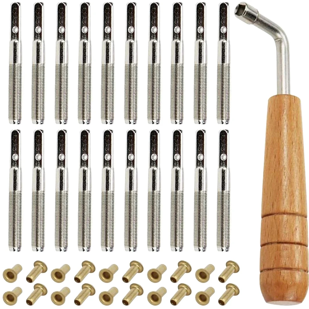 Harp Musical Instrument 1 Set of Professional Lyre Part Harp Sturdy String Nails Lyre Pegs Harp Slack Adjuster Tools Replacement Accessories