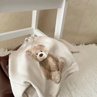 Baby Clothes Little Bear Print Casual Sweater Autumn Winter Thick Girls  Shirt Boys Pullover Tops Soft Comfortable 4