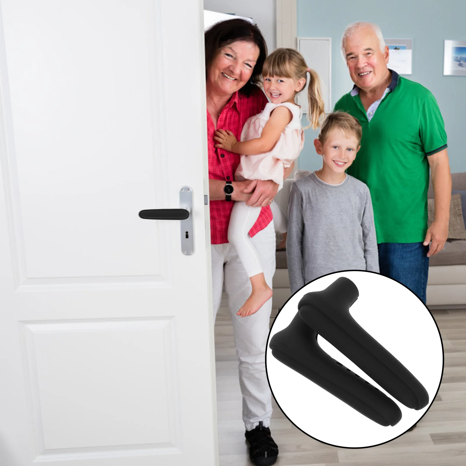 

2Pcs Silicone Door Handle Cover Anti-collision Door Handle Cover Childproof Doorknob