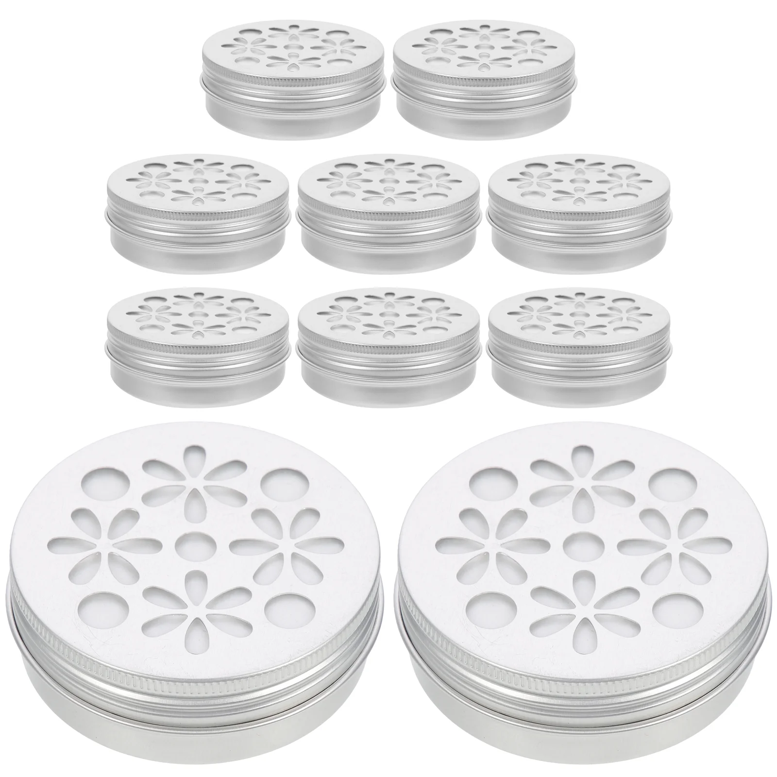 

10pcs Aluminium Empty Storage Containers Hollow Screw Lid Aromatherapy Air Freshener Storage Box