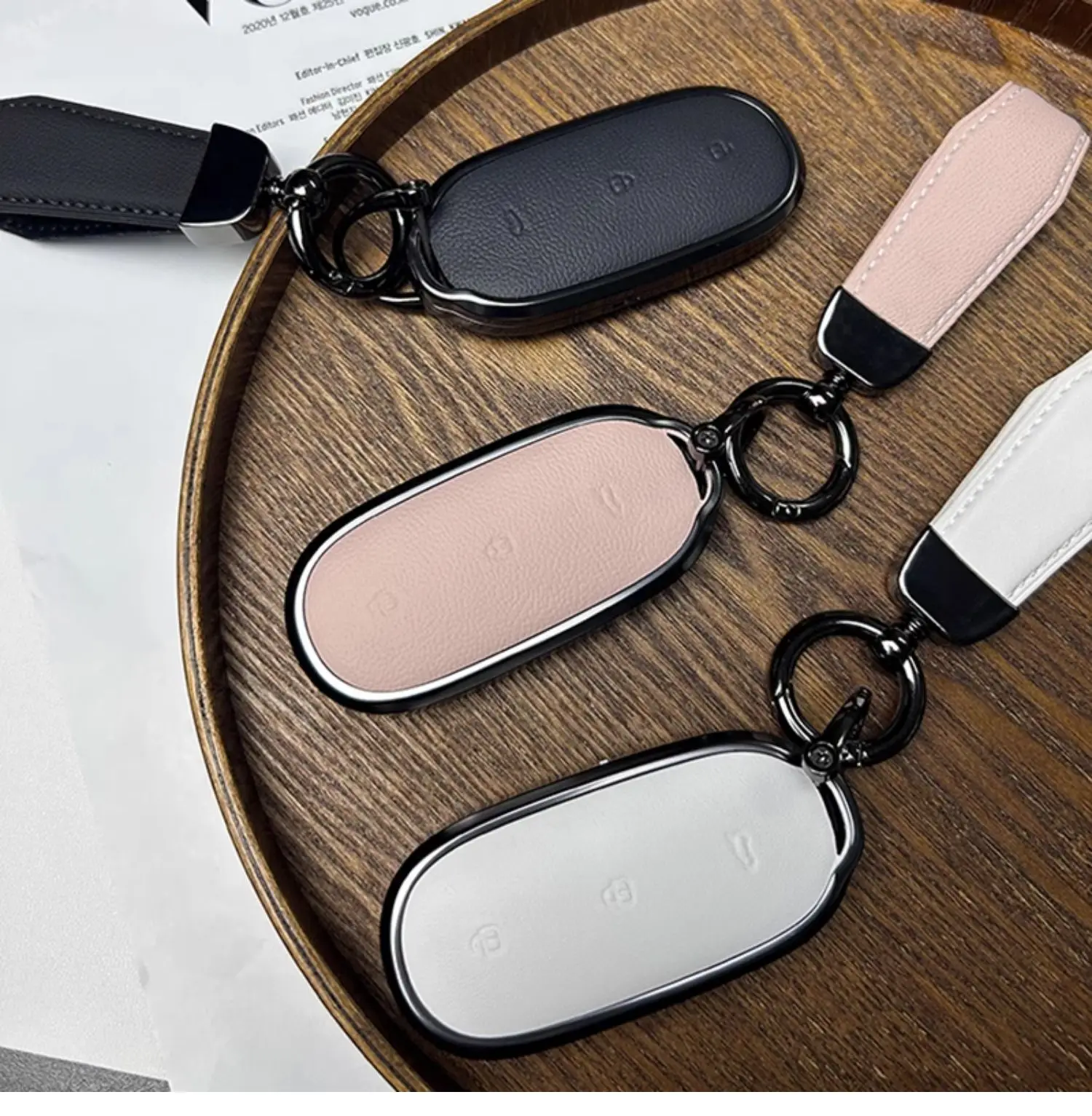 

Suitable For Li L7 L8 L9 2023 Aluminium Alloy + Leather Simple Style Handmade Car Remote Key Case Cover
