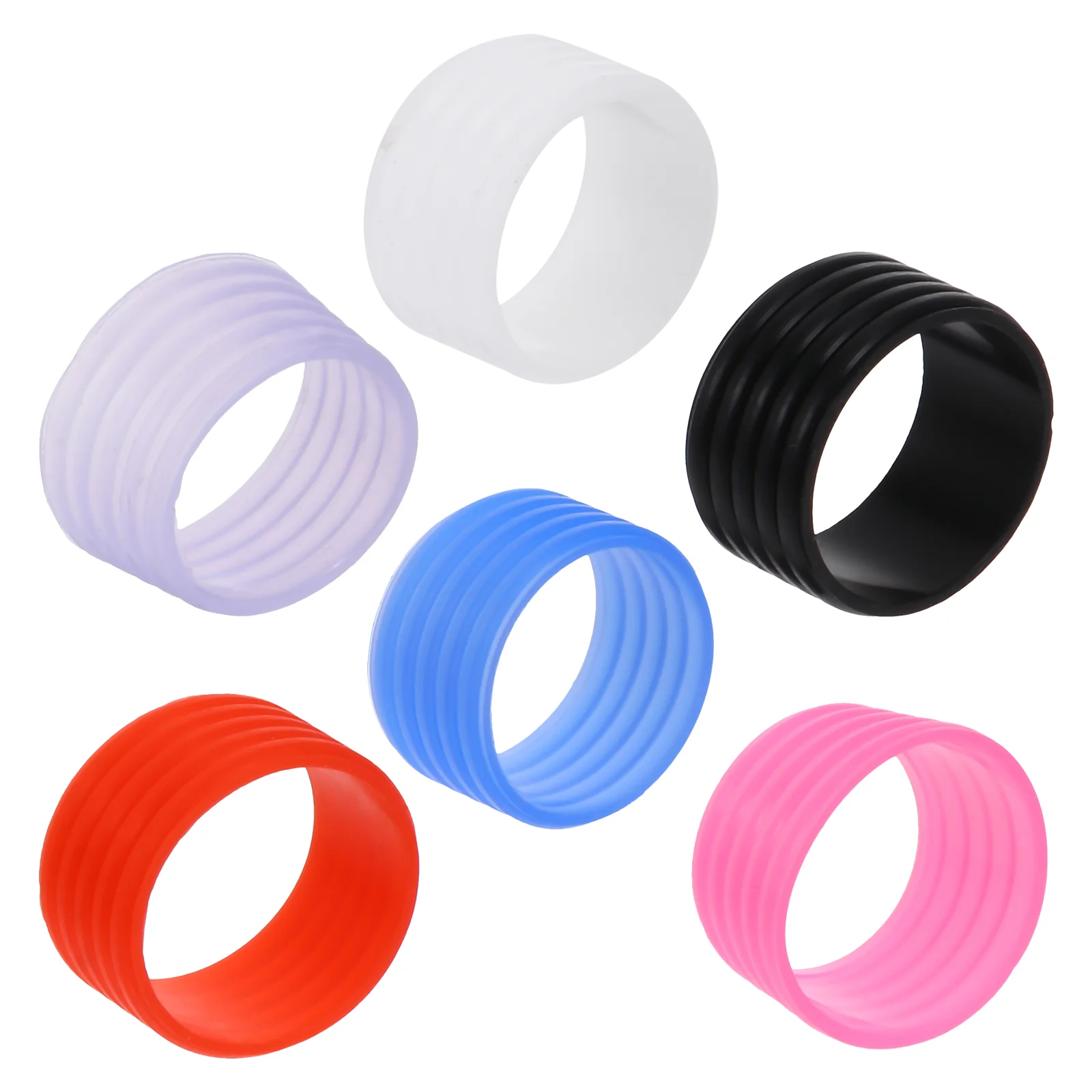 

6pcs Racket Band Overgrip Protector Anti-Slip Sweatband Fix Silicone Ring