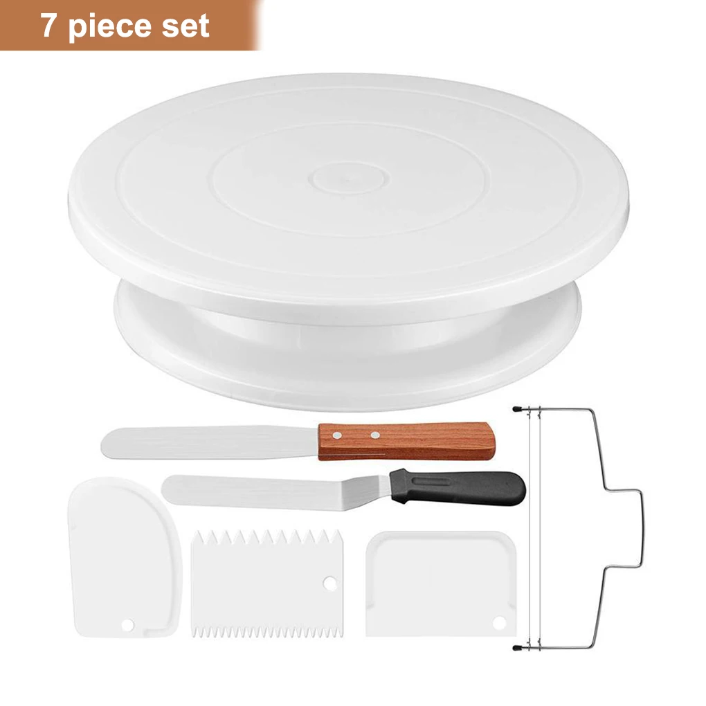 7pcs/set Cake Decorating Set Baking Rotating Turntable Baking Kit