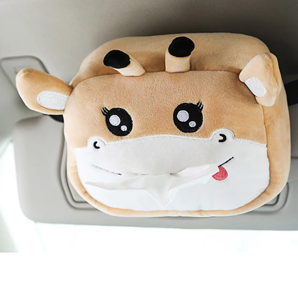 Car Tissue Box Plush Animals Cute Napkin Tissue Paper Holder Car Styling Portable Paper Package Case Napkin Paper Holder