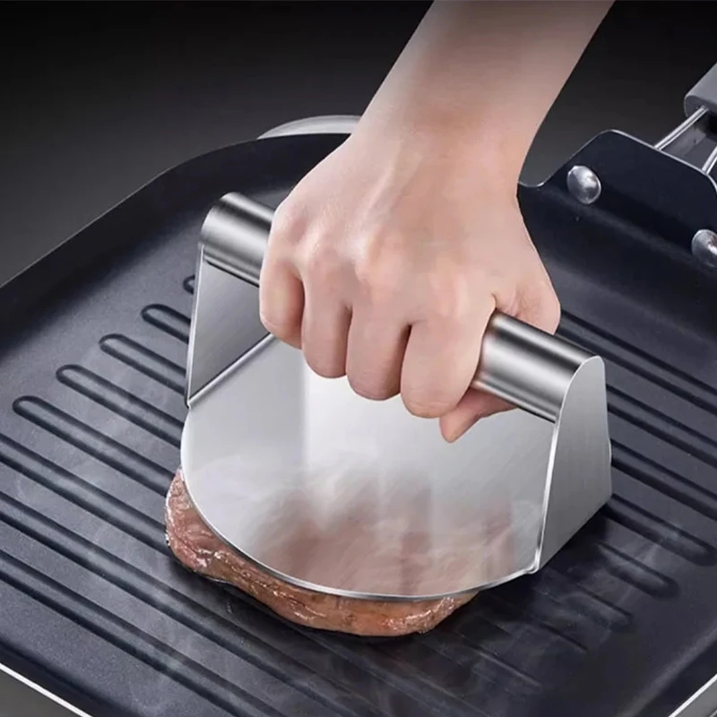 Stainless Steel round Hamburger Meat Press Steak Hand Patty Press Kitchen Tool Hamburger Press Maker Hamburger Press
