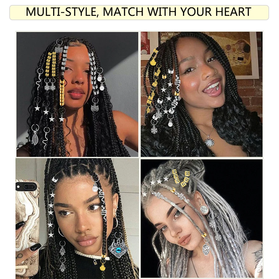 239 pieces braided hair accessories, diy cuff headpiece, long locks accessories, hair braid jewelry, bead weaving