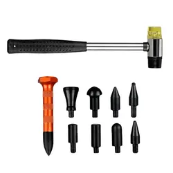 Dent Repair Pen Hammer Set Rubber Car Dings Tabs Down Repair Puller 8 Parts Head Body Bumping Removal Pen Car Body Repair Tools