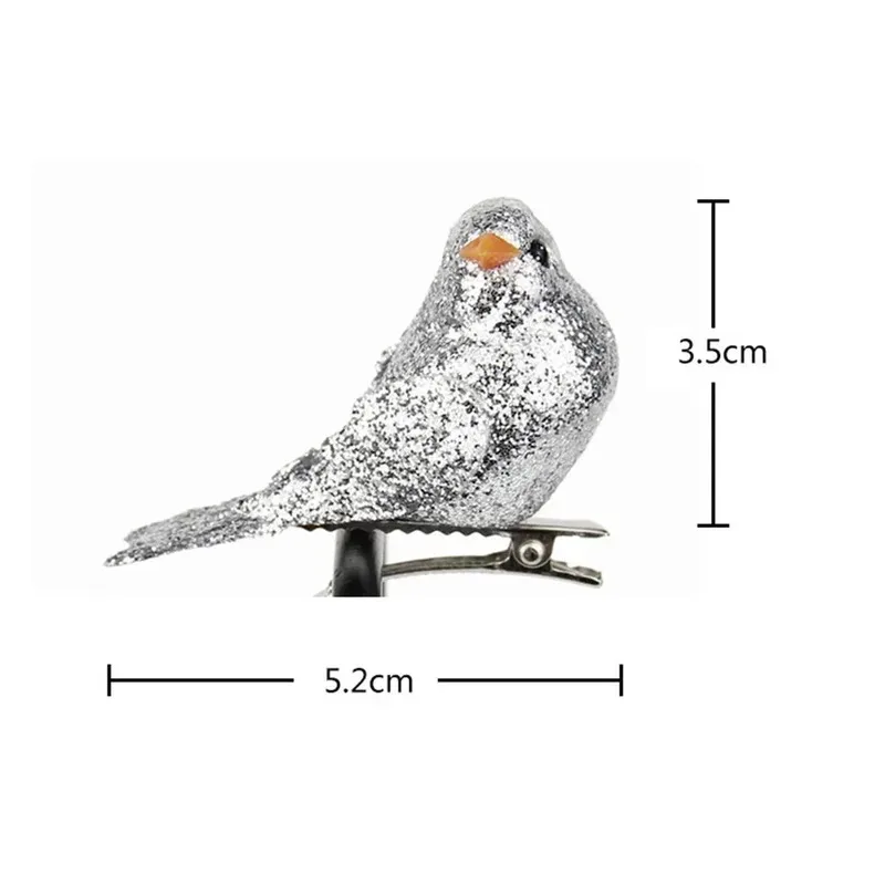 12pcs/set of Artificial Simulation Foam Bird Set Mini Bird Jewelry Flash DIY Craft garden decoration