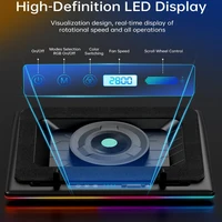 RGB Laptop Cooling Pad Gaming Laptop Cooler with Powerful Turbofan Fast Cooling Laptop 15.6-21in Adjustable Speed Touch Control - Image 5