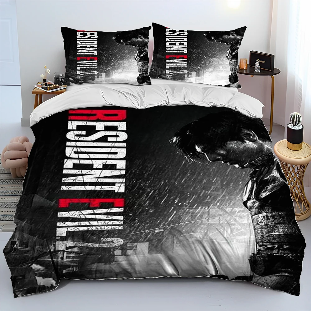 3D R-Resident Evil Games Gamer Comforter Bedding Set,Duvet Cover Bed Set  Quilt Cover Pillowcase,king Queen Size Bedding Set Kid - AliExpress, image size:1000x1000