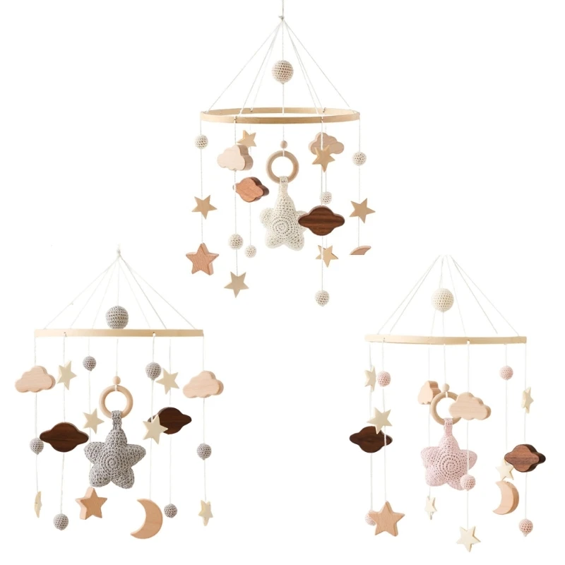

Lovely Baby Crib Mobile Baby Mobile Star Moon Nursery Decor Boho- Crib Mobile Nursery Hanging Bed Bell Ornament-