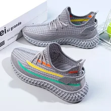  Women Casual Shoes Summer Breathable Sock Shoes Slip On Walking Shoes Ladies Outdoor Sports Sneakers Women's Vulcanized Shoes 