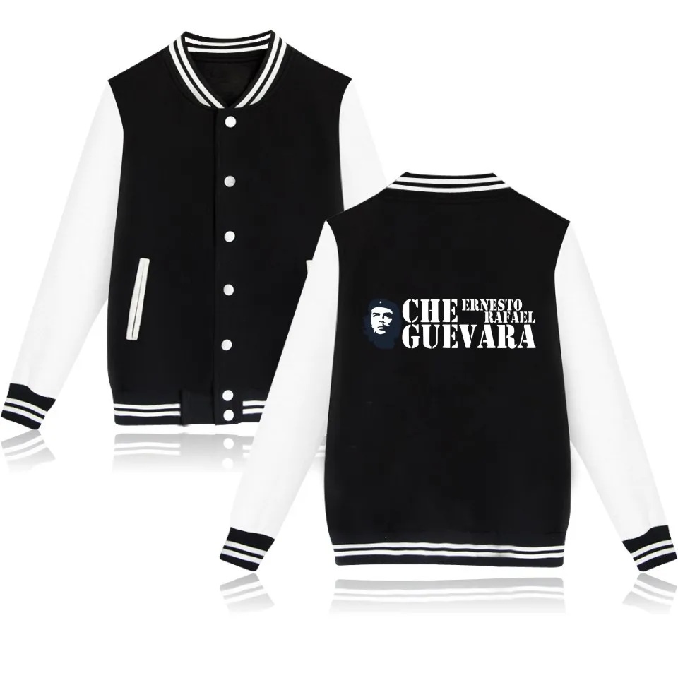 Che Guevara Hero Baseball Jacket Uniform Coat Argentina Hero Long Sleeve Fleece Sweatshirt Winter Hip Hop Hoodies Brand Clothes