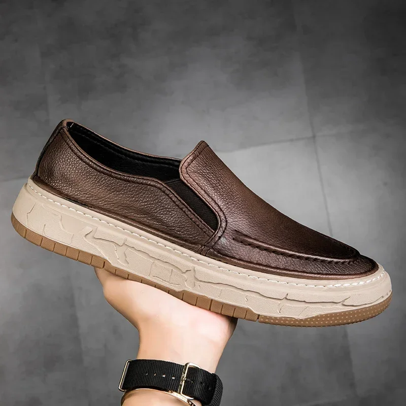 Genuine Leather Mens Shoes Business Formal Shoes Designer Casual for Men Comfy Men Dress Loafers Driving Mocassin