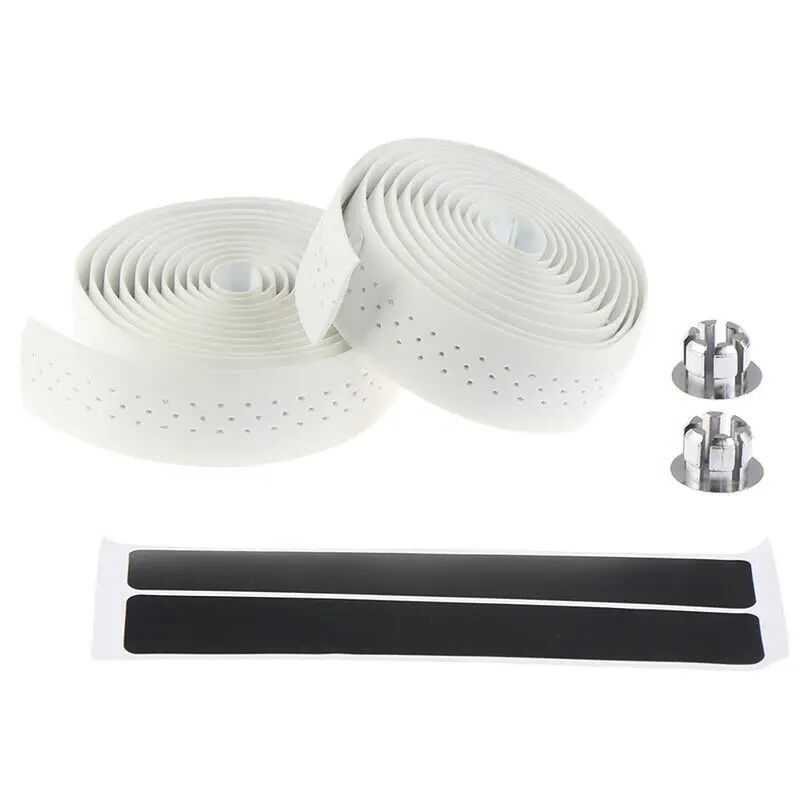 2 Roll Soft Bicycle Handlebar Tape EVA PU Leather Bar Tape Perforated Belt Breathable MTB Fixed Gear Belt Cycling Accessories