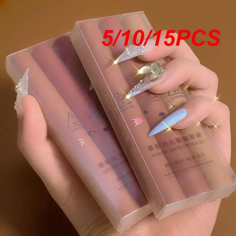

5/10/15PCS Korean Makeup Waterproof Formula Smudge-proof Matte Lipstick Set Lasting Waterproof Instagram-worthy Lips