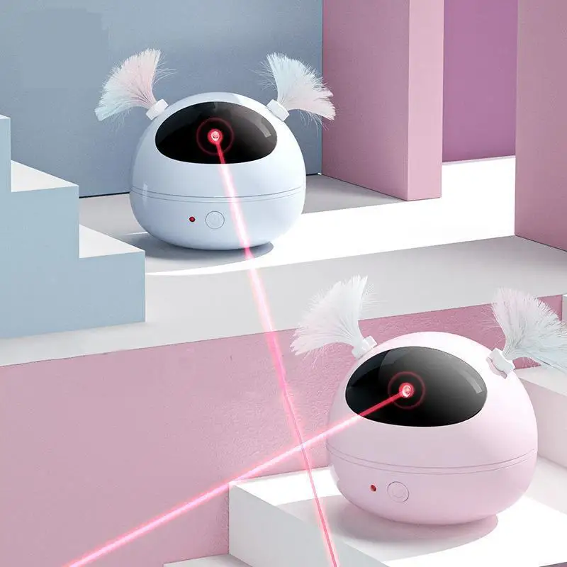 

Electric Laser Cat Toy Cat Interactive Toy Roly-poly Robot Teasing Cat Feather Toy Intelligent Automatic Toys Pet Cat Supplies