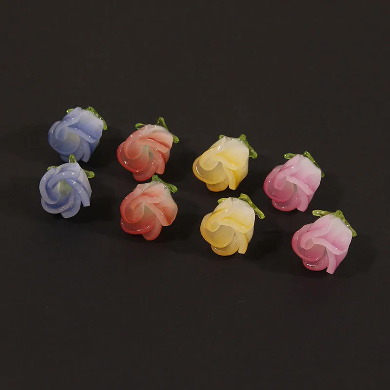 

Летние Стильные цветные акриловые бусины в форме 3D мультяшных роз 20 шт./лот, украшения «сделай сам», серьги/аксессуары для одежды, подвески