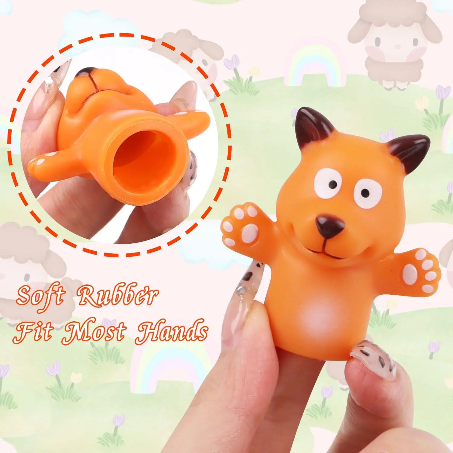 Rubber Farm Animal Finger Puppets Fun Bath Toy Educational Toy Shower Schools Party Favors animal finger puppet