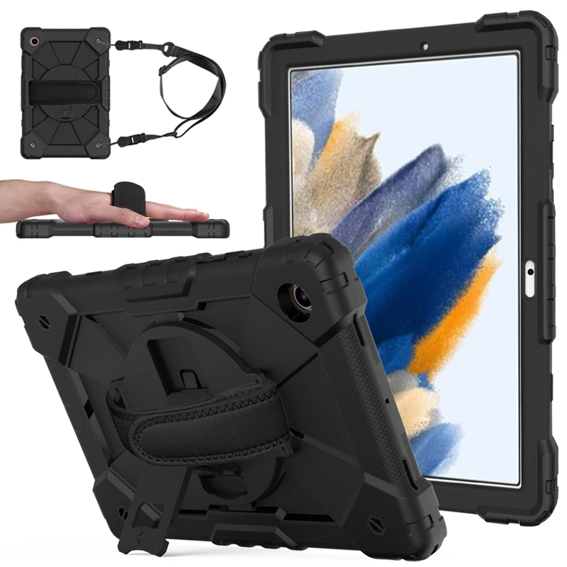 Anti-drop Case à Prova de Choque com Suporte Rotativo Alça de Mão Capa para Samsung Galaxy Tab a9 Plus 11 8.7 a8 10.5 a7