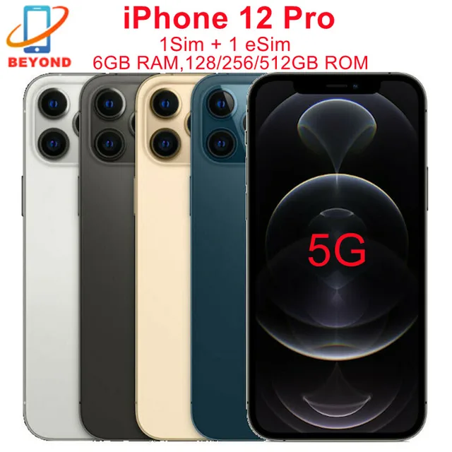 Genuine Apple iPhone 12 Pro 12pro 128/256/512GB ROM 6.1" Original OLED RAM 6GB A14 Bionic IOS Face ID NFC Unlocked 5G 98% New 1