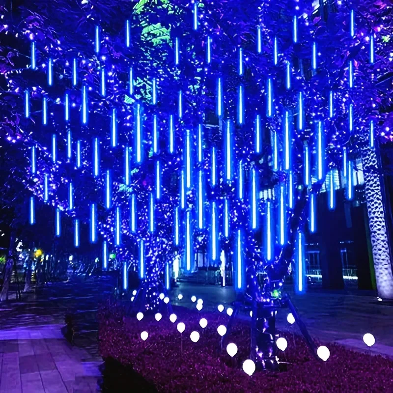 Christmas Decor 1/2/3/4 Pcs LED Meteor Shower Fairy String Garland Curtain Lights Outdoor Wedding Street Garden Decor Navidad