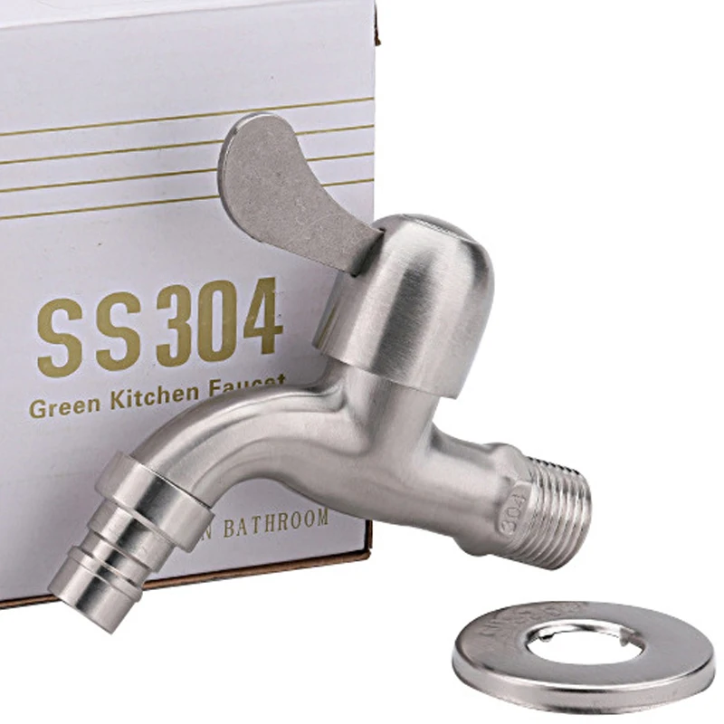 Water tap faucet garden bibcocks washing machine faucet 304 stainless steel garden lengthen fast open faucet washing machine cold water faucet mop pool taps