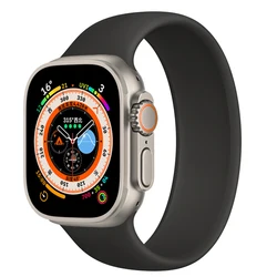 Elastic Braided Solo Loop Strap for Apple Watch - Flexible and Stylish Band in Multiple Sizes (Black)
