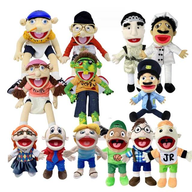 60cm Large Jeffy Boy Hand Puppet Children Soft Doll Talk Show Party Props  Christmas Doll Plush Toys Puppet Kids Gift - AliExpress