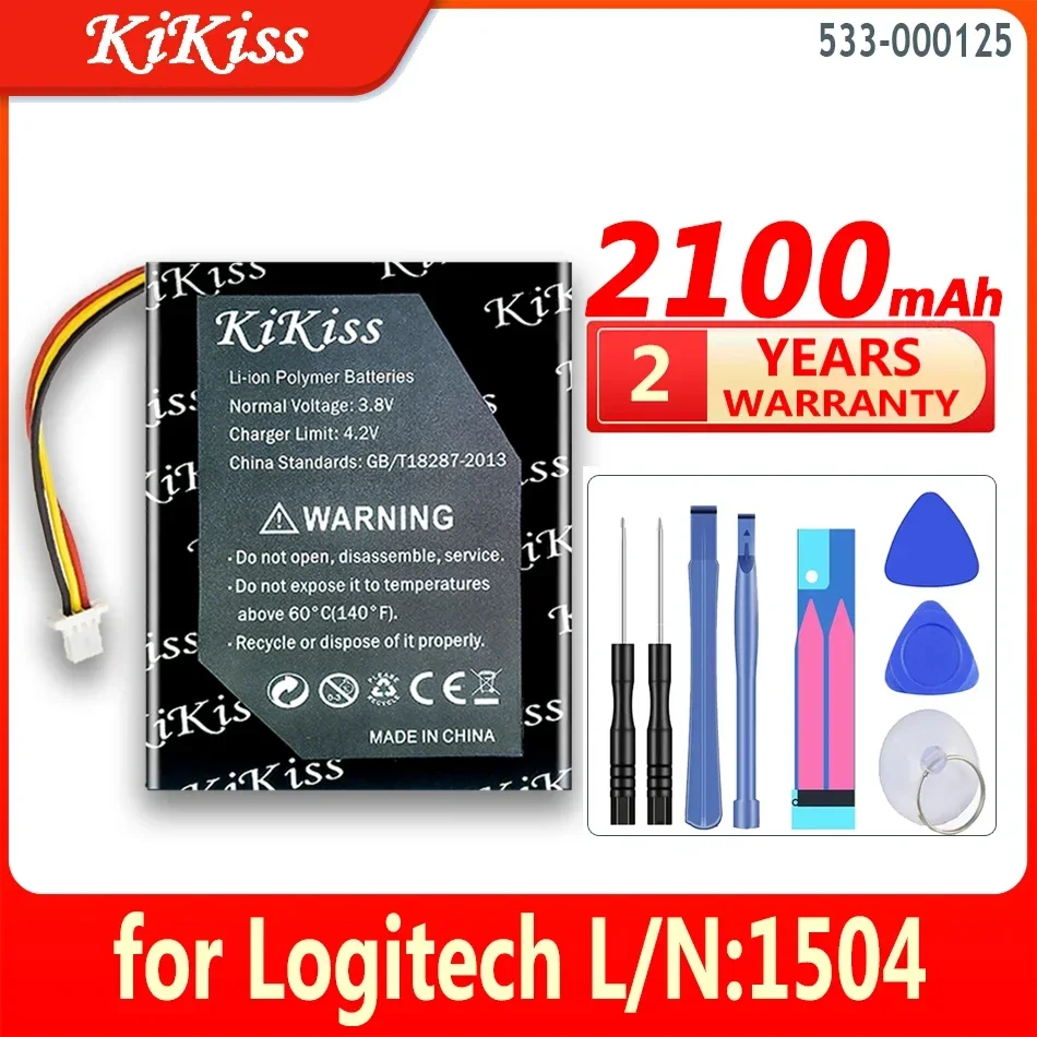 

KiKiss Li-ion Battery 533-000125 (603040) 2100mAh for Logitech L/N:1504 Bateria