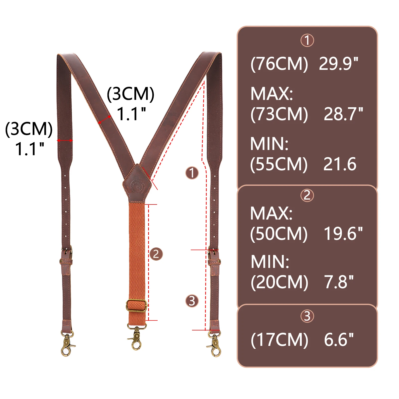 Tourbon Leather Tool Belt Clothing Suspenders Tactical Duty Belt Harness Tool belt Fully Adjustable Men 4