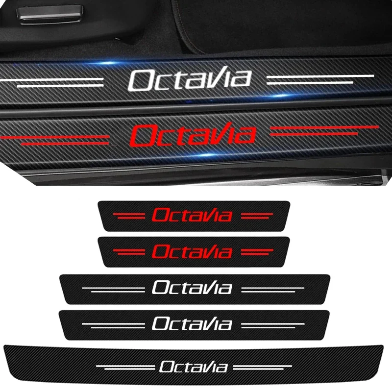 Carbon Fiber Car Door Sill & Trunk Bumper Protector Sticker - Anti-Scratch Guard
