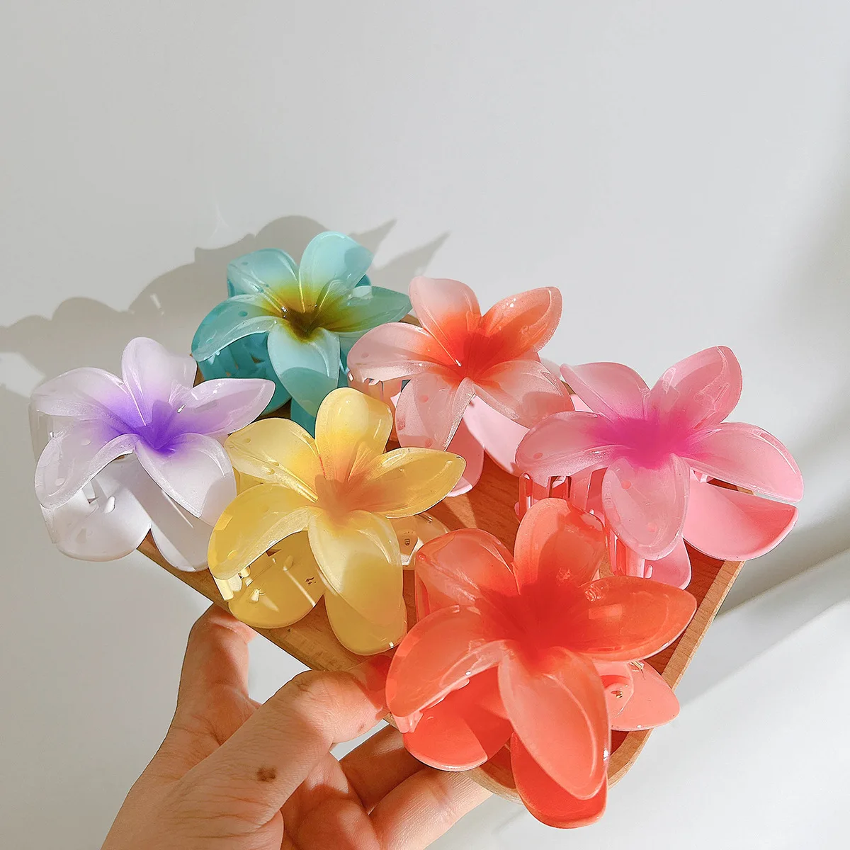 2025 New Vacation Egg Flower Hair Clips Hawaii Beach Claws Bohemian Hairpin for Girls Women Hair Claws