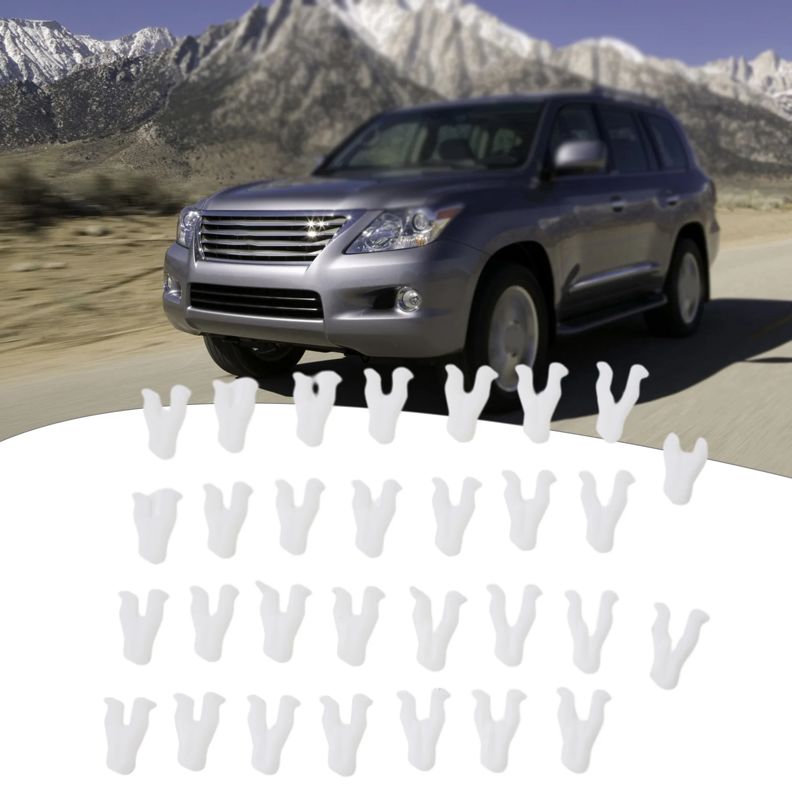 

30pcs Car Switch Bezel Clips White Plastic Nylon Fasteners Car Accessories For Toyota For 4Runner For Lexus For Highlander